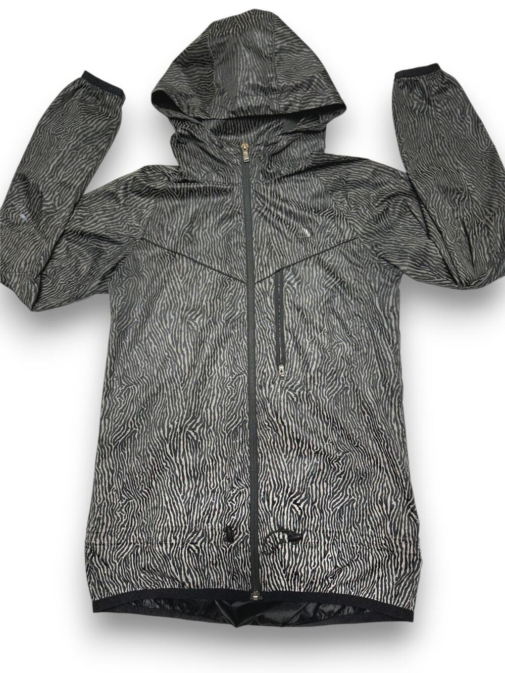 Nike Lightweight  Zebra Print Windbreaker Jacket W/ Hood Size XS